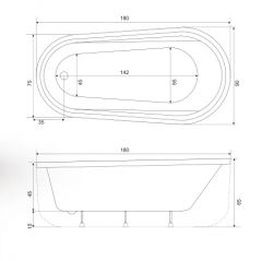 Shower Prestige Bağımsız Küvet  90 x 75 x 180