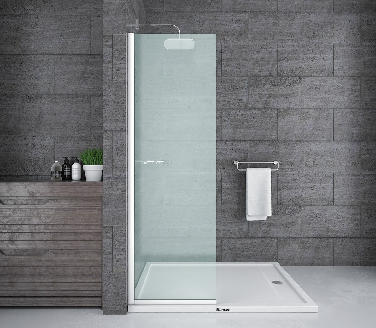 Shower Joy 80 cm 1 Sabit Tekne Üzeri Yarım Kanat Kabin