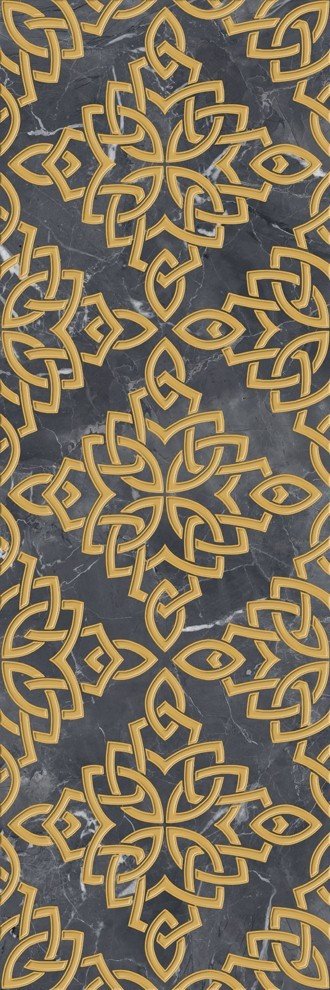 33x99 Black Marble Iris Siyah Rektifiyeli Dekor ''Adet fiyatıdır.''