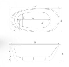 Shower Maya Colorful Bağımsız Küvet  85 x 175
