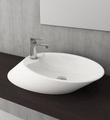 Bocchi | Vessel Tezgah Üstü Lavabo 72 cm Beyaz
