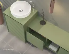 Shower Art 120+55 cm Banyo Dolabı Sardunya
