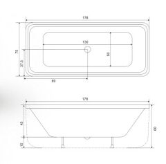 Shower West  Bağımsız Küvet  75 x 178
