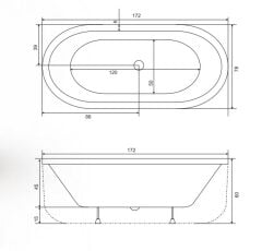 Shower King Bağımsız Küvet  72 x 172