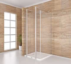 Shower Special 80x80 Ön Cephe Sabit, Yandan Girişli, Kare Kabin