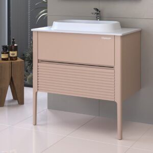 Shower Asya 80 cm Banyo Dolabı Boy Dolapsız - Somon