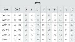 Shower 70x190 Java Özel Kesim Dikdörtgen Monoblok Duş Teknesi