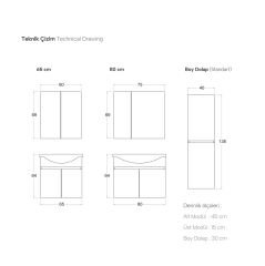 Shower Star 65 cm Banyo Dolabı
