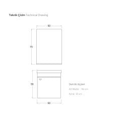 Shower Loft 50 cm Banyo Dolabı Beyaz/Melisa