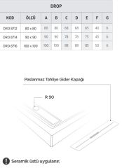 Shower 90x90 Drop Kare Monoblok Duş Teknesi (h:12,5 cm)