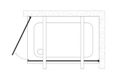 Shower Special 70x120 Ön Cephe Sabit, Yandan Girişli, Dikdörtgen Kabin