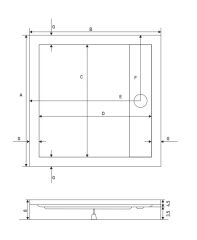 Shower 100x100 Drop Kare Monoblok Duş Teknesi (h:8 cm)