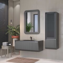 Shower Petra 82 cm Banyo Dolabı Boy Dolaplı - Antrasit