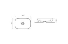 Esvit Lapino Premium 60 cm Tezgah Üstü Lavabo