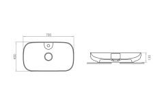 Esvit Lapino Premium Class 70 cm Tezgah Üstü Lavabo