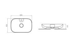 Esvit Lapino Premium Class 60 cm Tezgah Üstü Lavabo