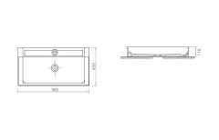 Esvit Lapino Edge 90 cm Tezgah Üstü Lavabo