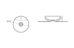 Esvit Lapino Vision Class 42 cm Tezgah Üstü Lavabo