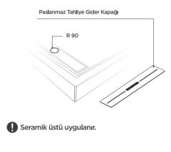 Shower 90x150 Drop Dikdörtgen Monoblok Duş Teknesi (h:12,5 cm)