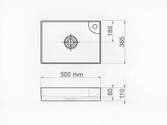 Esvit Lapino Floppy 50 cm Tezgah Üstü Lavabo