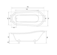 Shower Lioness Aslan Ayaklı Özel Küvet 72x175