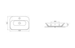 Esvit Lapino Drop 65 cm Tezgah Üstü Lavabo