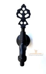 Hamam Taslı İkili Osmanlı Musluğu Rakorlu Siyah