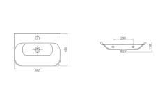 Esvit Lapino Drop Slim 65 cm Tezgah Üstü Lavabo