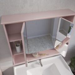 Shower Florya 100 cm Banyo Dolabı Boy Dolaplı - Kapuçino
