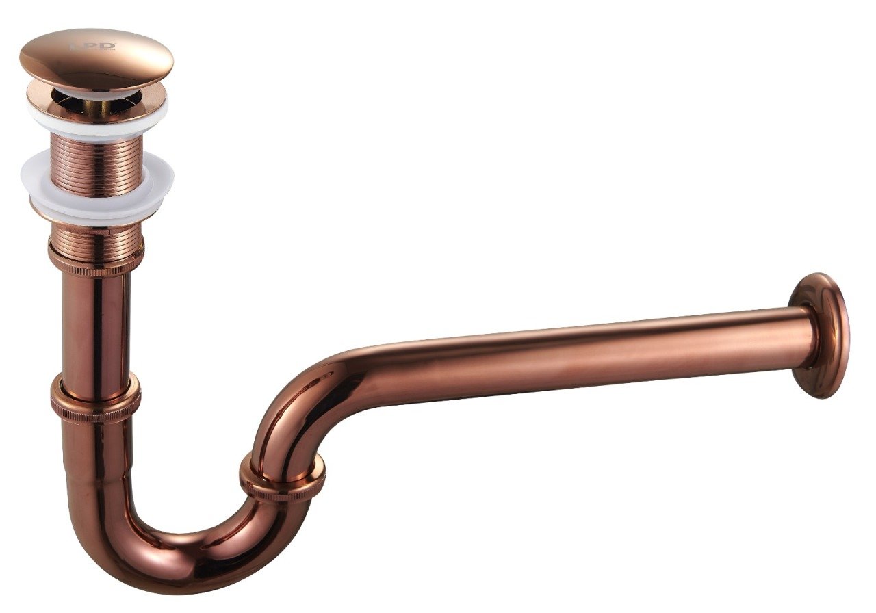 LPD BAKIR (ROSE) LAVABO SİFONU (BUTON DAHİL)