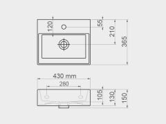Esvit Lapino Daphne 43 cm Tezgah Üstü Lavabo