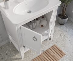 Shower Florya 100 cm Banyo Dolabı Boy Dolapsız - Beyaz