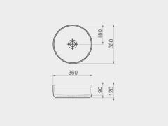 Esvit Lapino Bold 36 cm Tezgah Üstü Oval Lavabo