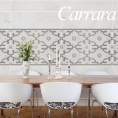 25x75 Carrara Elia Gri Beyaz Dekor ''Adet fiyatıdır.''