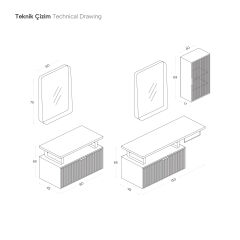 Shower Prestij 80 cm Banyo Dolabı