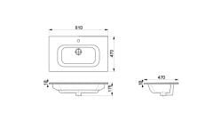 Esvit Lapino Piano 81 cm Mobilya Uyumlu Lavabo