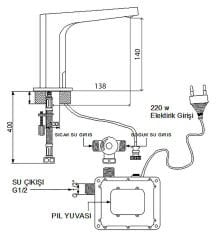 Newarc Aqua Fotoselli Lavabo Bataryası 517523