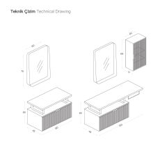Shower Prestij 130 cm Banyo Dolabı