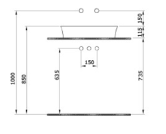 Bocchi Sottile Slim Line Dikdörtgen İnce Kenar Lavabo 55x38 Parlak Beyaz