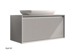 Shower Este 100 cm Banyo Dolabı Boy Dolaplı - Açık gri