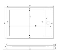 Shower 90x180 Drop Dikdörtgen Monoblok Duş Teknesi (h:8 cm)