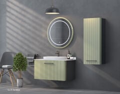 Shower Sıla 85 cm Banyo Dolabı Boy Dolaplı - Sardunya