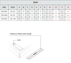 Shower 80x80 Drop Oval Monoblok Duş Teknesi (h:8 cm)