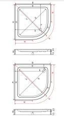 Shower 80x80 Frey Oval Slimblok Duş Teknesi (h:10 cm)