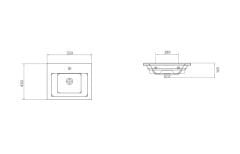 Esvit Lapino Etna 55 cm Mobilya Uyumlu Lavabo