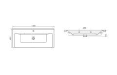 Esvit Lapino Sava 100 cm Mobilya Uyumlu Lavabo