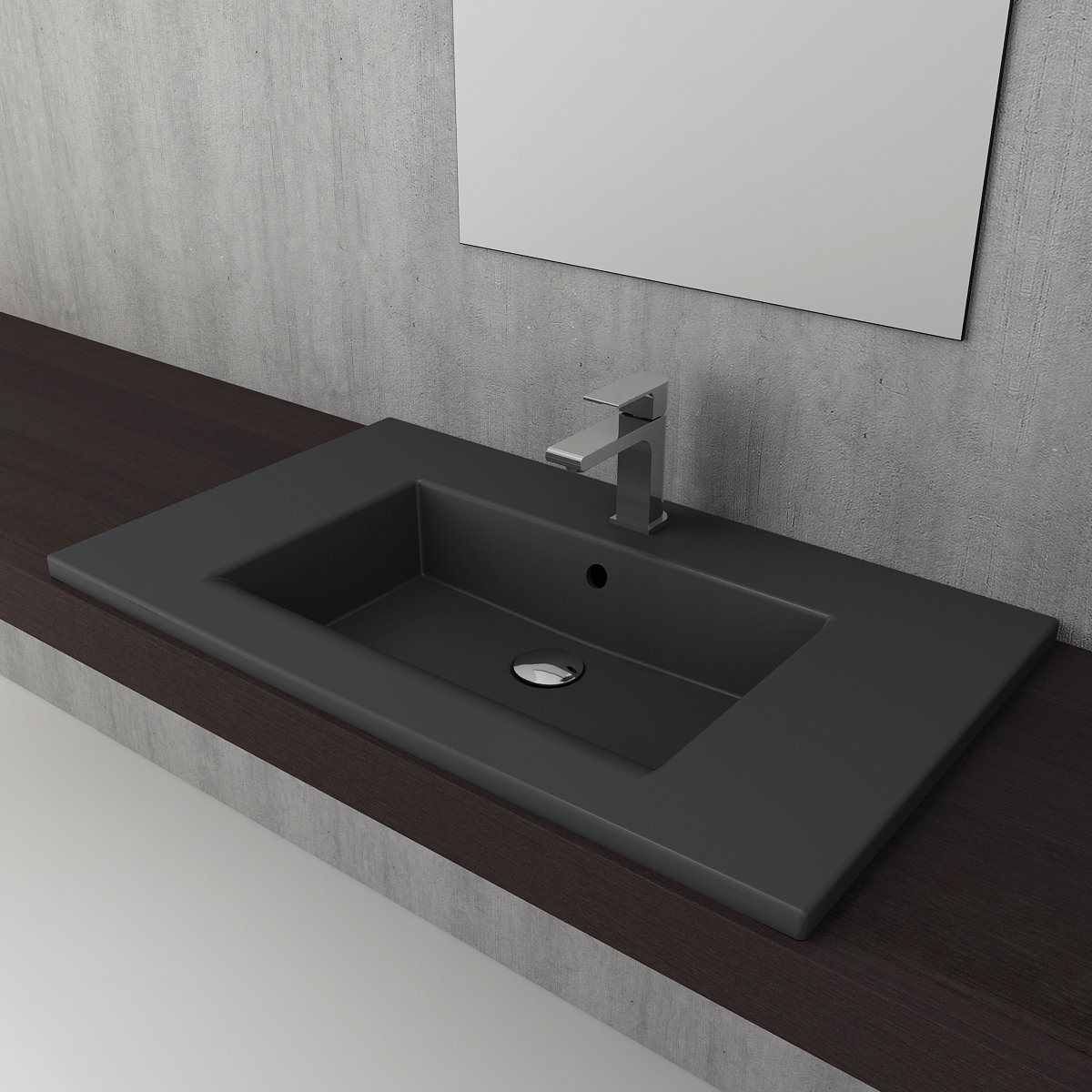 Bocchi | Milano 80 cm Etajerli Lavabo Mat Antrasit