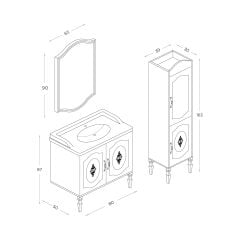 Shower Anadolu 80 cm Banyo Dolabı