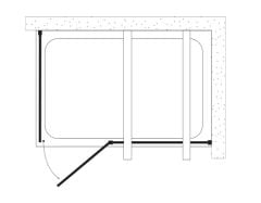 Shower Special 90x160 1 Sabit 1 Açılır Yan Panelli, Ön Cephe Girişli, Dikdörtgen Kabin