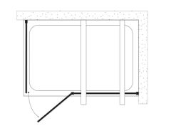 Shower Special 90x190 1 Sabit 1 Açılır Yan Panelli, Ön Cephe Girişli, Dikdörtgen Kabin